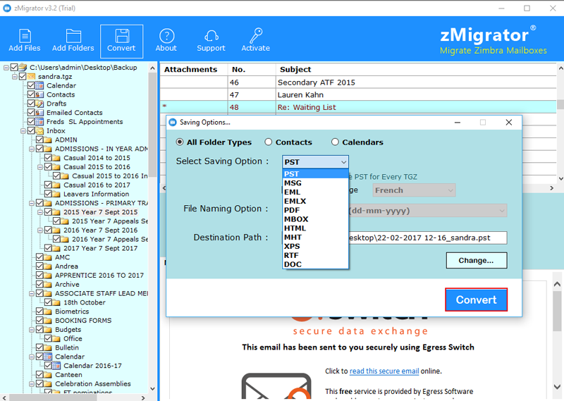 Windows 7 Zimbra to Windows Live Mail 4.1 full